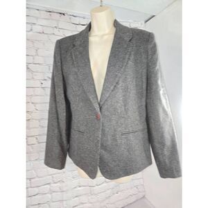 Adolfo Studio Vintage Women's Size 10 Grey 100% Wool Blazer
